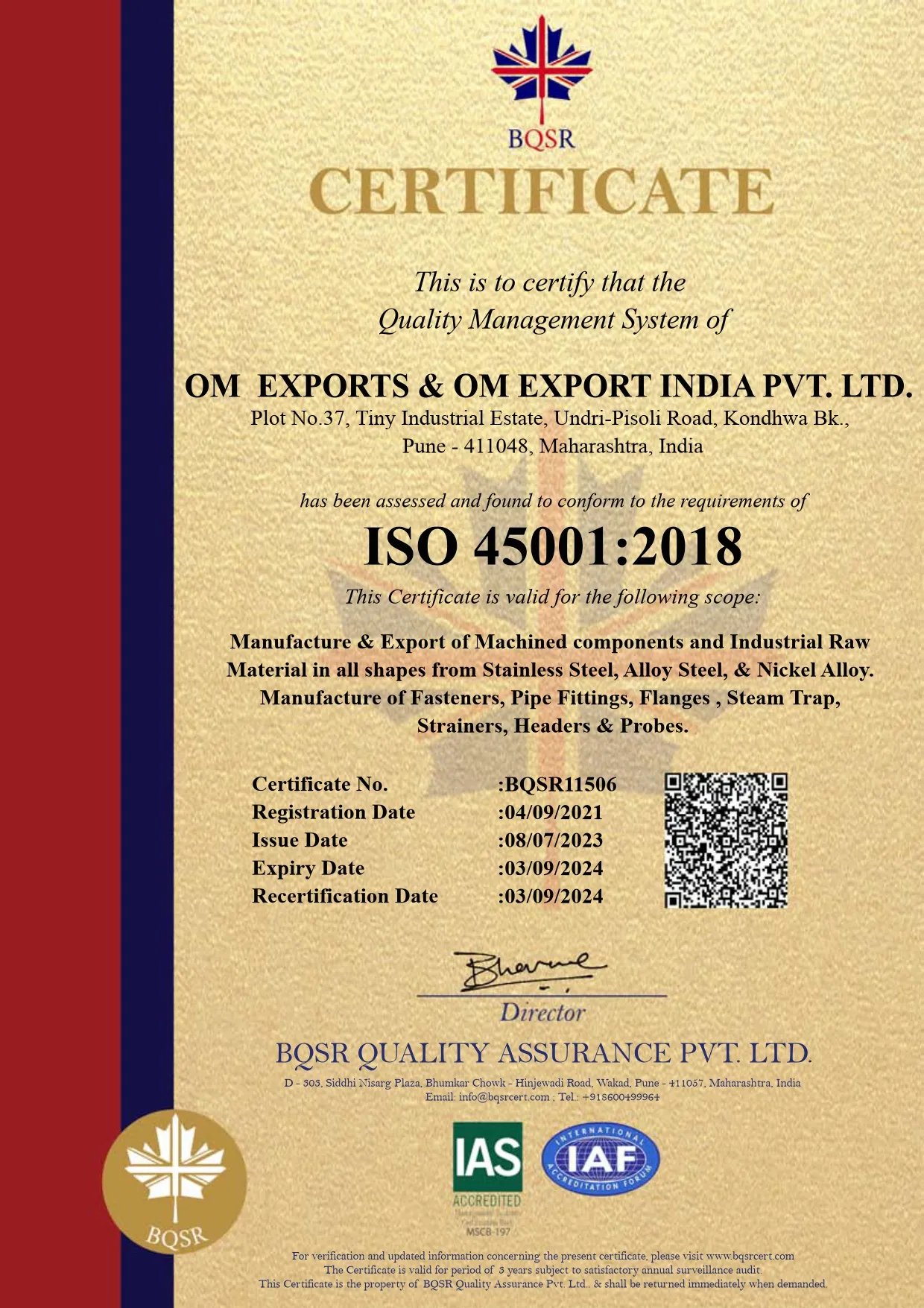 ISO 45001 Certification